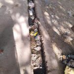 drains blocked as garbage piled up